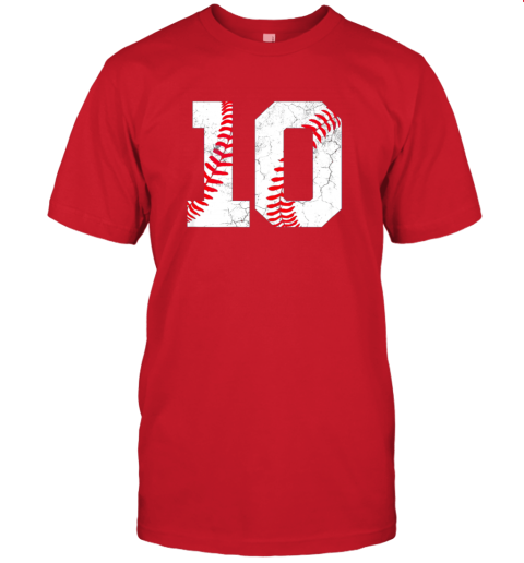 e6wl 10th birthday shirt baseball boys kids ten 10 tenth gift jersey t shirt 60 front red