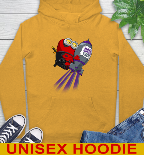 NBA Basketball Sacramento Kings Deadpool Minion Marvel Shirt Hoodie - Image 3