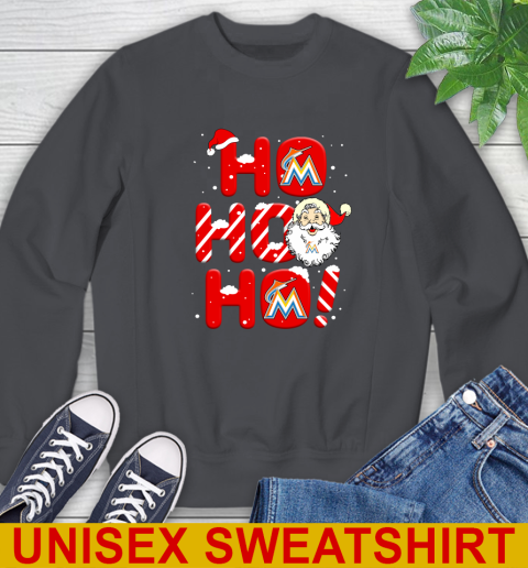 Miami Marlins MLB Baseball Ho Ho Ho Santa Claus Merry Christmas Shirt Sweatshirt 7