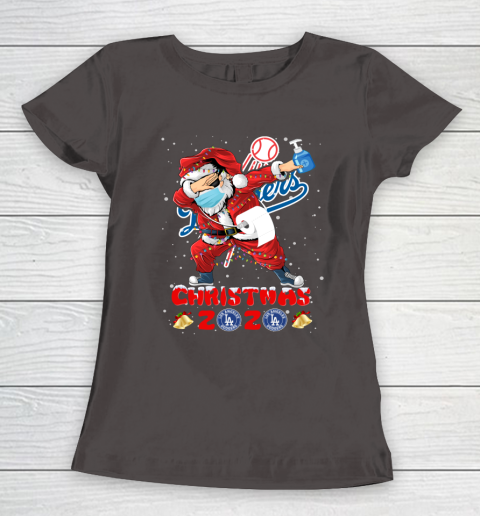 Los Angeles Dodgers Funny Santa Claus Dabbing Christmas 2020 MLB Women's T-Shirt 7