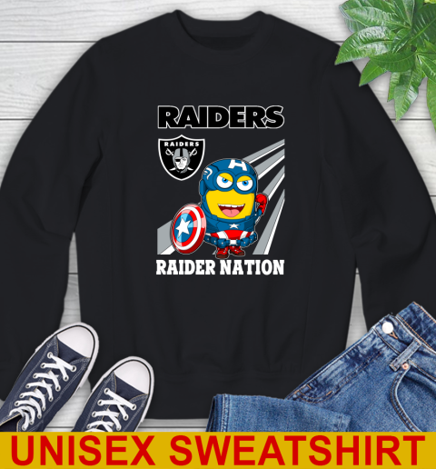 NFL Football Oakland Raiders Captain America Marvel Avengers Minion Shirt Sweatshirt