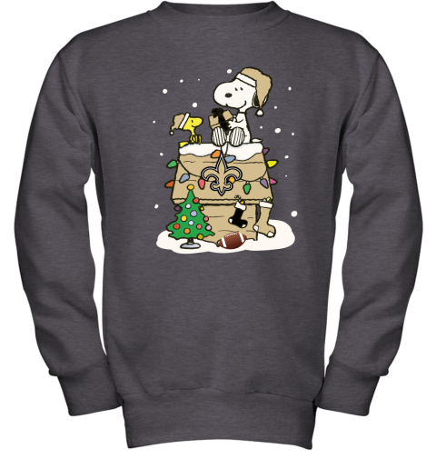 A Happy Christmas With New Orleans Saints Snoopy Youth Sweatshirt