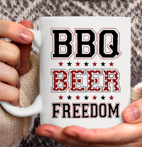 BBQ Beer Freedom Trump Fan Ceramic Mug 11oz 4