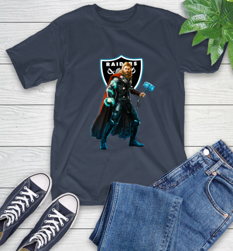 NFL Thor Avengers Endgame Football Oakland Raiders T-Shirt 4