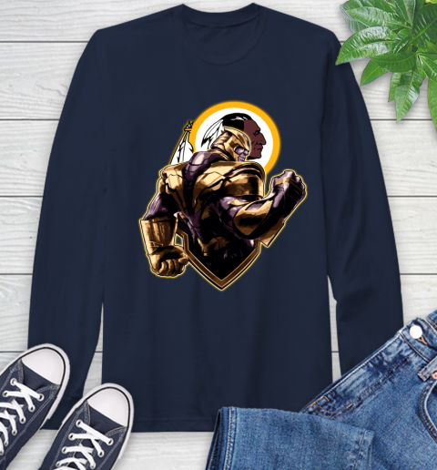 NFL Thanos Avengers Endgame Football Sports Washington Redskins Long Sleeve T-Shirt 4