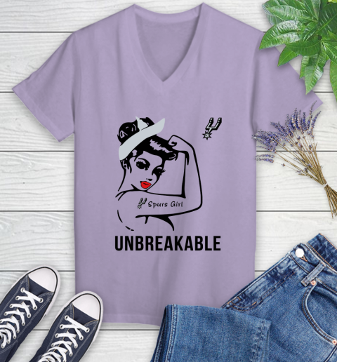 NBA San Antonio Spurs Girl Unbreakable Basketball Sports Women's V-Neck T-Shirt 9