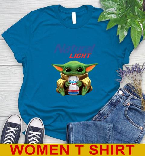 Star Wars Baby Yoda Hugs Natural Light Beer Shirt 95