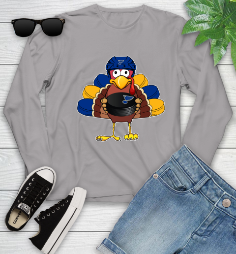 St.Louis Blues Turkey Thanksgiving Day Youth Long Sleeve 5
