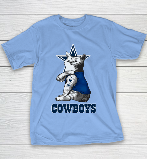 NFL Football My Cat Loves Dallas Cowboys Youth T-Shirt 8