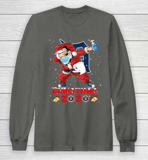 Detroit Tigers Funny Santa Claus Dabbing Christmas 2020 MLB Long Sleeve T-Shirt 5