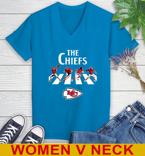NFL Football Kansas City Chiefs The Beatles Rock Band Shirt Women's V-Neck T-Shirt 7