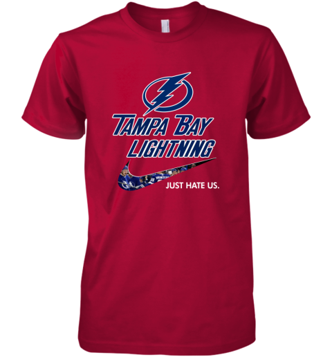 NHL Tampa Bay Lightnings x Nike Just Hate Us dnuo nhltampa bay lightnings x nike just hate us premium guys tee 5 front red