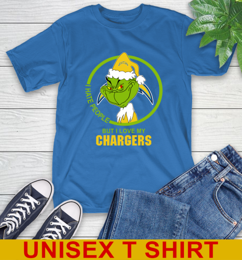 San Diego Chargers NFL Christmas Grinch I Hate People But I Love My Favorite Football Team T-Shirt 9