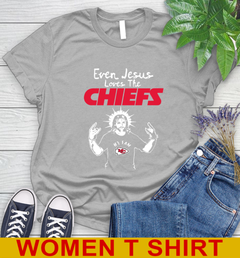 Kansas City Chiefs NFL Football Even Jesus Loves The Chiefs Shirt Women's T-Shirt 5