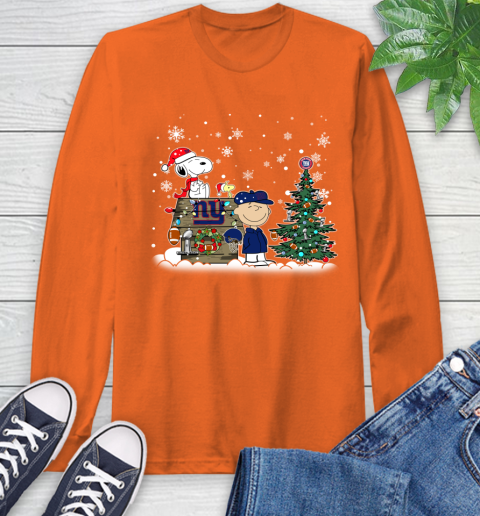 NFL New York Giants Snoopy Charlie Brown Christmas Football Super Bowl Sports Long Sleeve T-Shirt 4