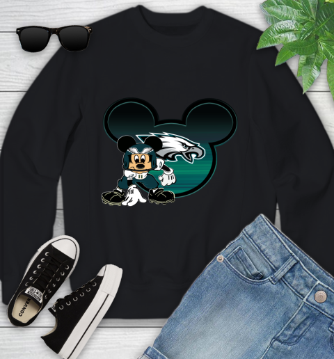 NFL Philadelphia Eagles Mickey Mouse Disney Football T Shirt Youth Sweatshirt 2