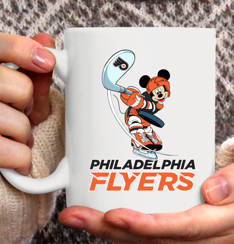 NHL Hockey Philadelphia Flyers Cheerful Mickey Mouse Shirt Ceramic Mug 11oz 2