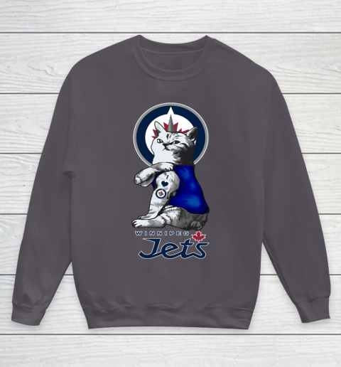 NHL My Cat Loves Winnipeg Jets Hockey Youth Sweatshirt 5