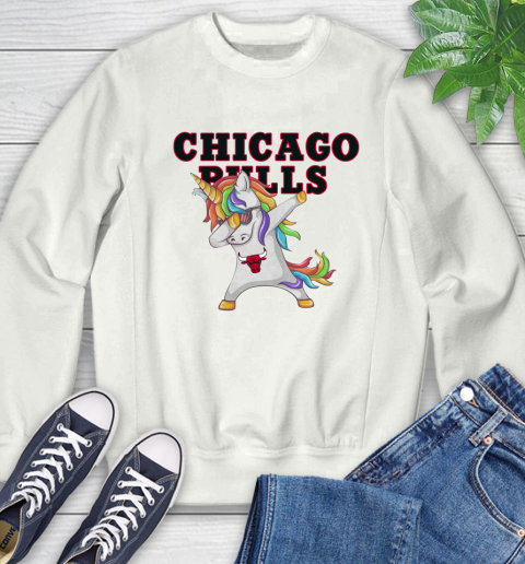 Chicago Bulls NBA Basketball Funny Unicorn Dabbing Sports Sweatshirt