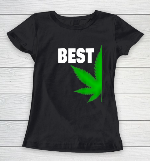 Best Buds Couples Matching BFF Marijuana Leaf Weed Best Women's T-Shirt