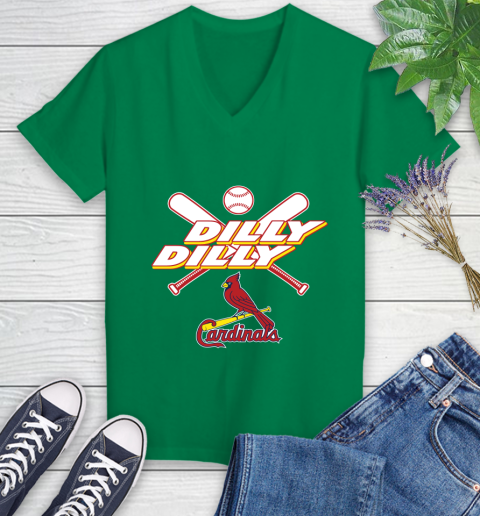 MLB St.Louis Cardinals Dilly Dilly Baseball Sports Women's V-Neck T-Shirt 5