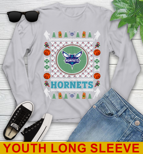 Charlotte Hornets Merry Christmas NBA Basketball Loyal Fan Youth Long Sleeve 5