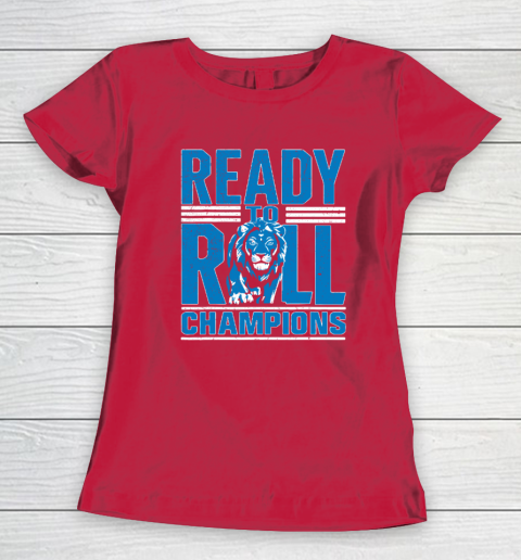 Detroit Ready To Roll Funny Lion Graphic Women's T-Shirt 7