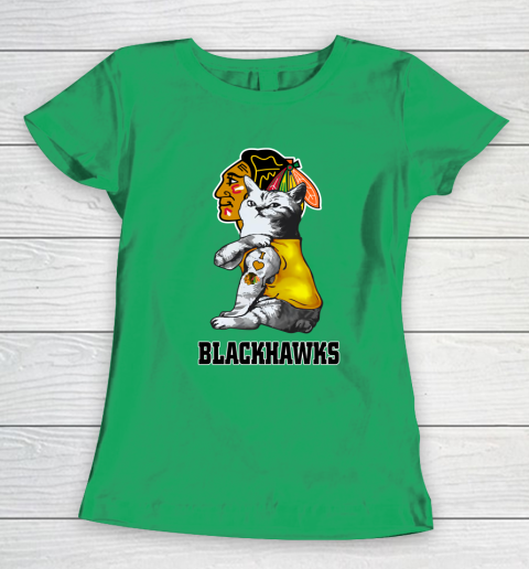 NHL My Cat Loves Chicago Blackhawks Hockey Women's T-Shirt 5