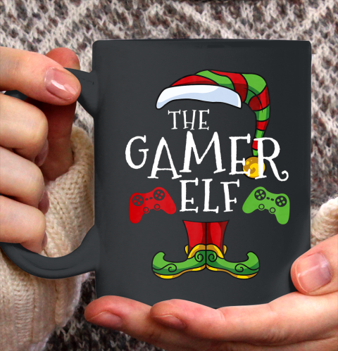Gamer Elf Family Matching Christmas Funny Gaming Pajama Ceramic Mug 11oz