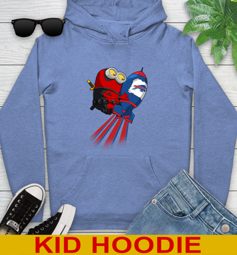 NFL Football Buffalo Bills Deadpool Minion Marvel Shirt Youth Hoodie 12