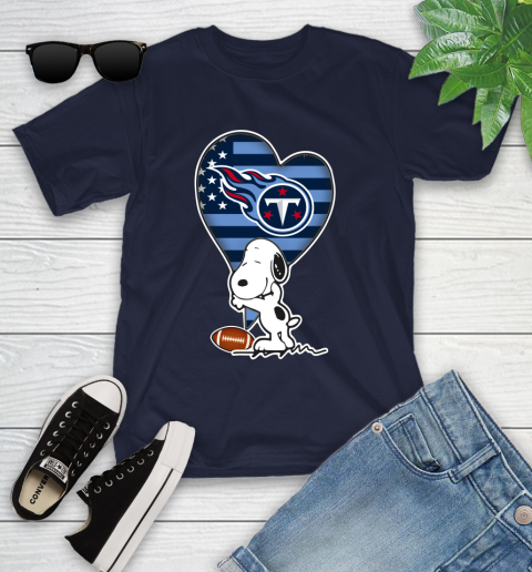 Tennessee Titans NFL Football The Peanuts Movie Adorable Snoopy Youth T-Shirt 3