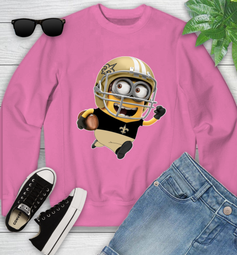 NFL New Orleans Saints Minions Disney Football Sports Youth Sweatshirt 7