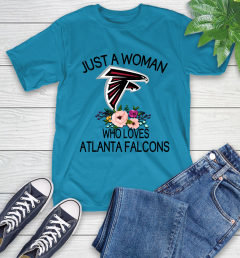 NFL Just A Woman Who Loves Atlanta Falcons Football Sports T-Shirt 7