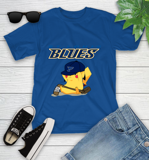 NHL Pikachu Hockey Sports St.Louis Blues Youth T-Shirt 9