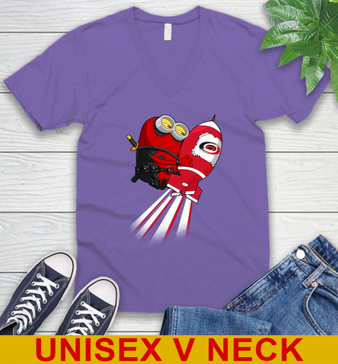 NHL Hockey Carolina Hurricanes Deadpool Minion Marvel Shirt V-Neck T-Shirt 8