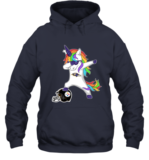 Football Dabbing Unicorn Steps On Helmet Baltimore Ravens Hoodie