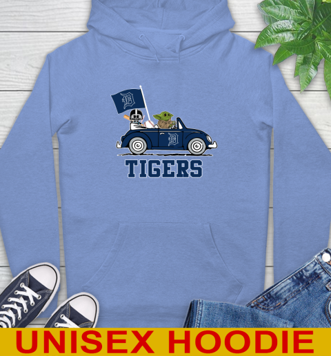 MLB Baseball Detroit Tigers Darth Vader Baby Yoda Driving Star Wars Shirt Hoodie 11