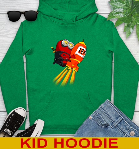 NFL Football Cincinnati Bengals Deadpool Minion Marvel Shirt Youth Hoodie 8