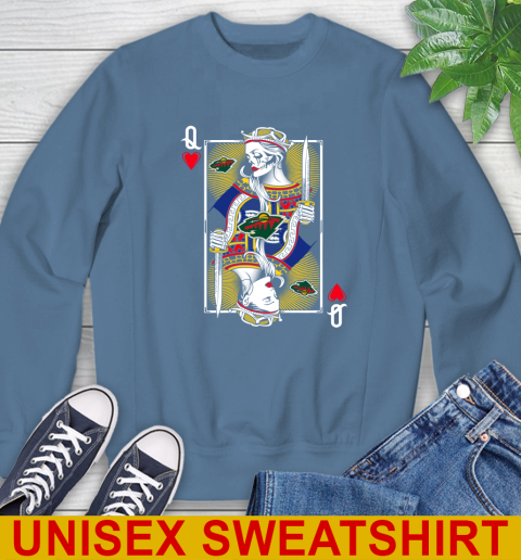 NHL Hockey Minnesota Wild The Queen Of Hearts Card Shirt Sweatshirt 10