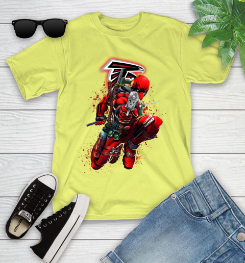 NFL Deadpool Marvel Comics Sports Football Atlanta Falcons Youth T-Shirt 8