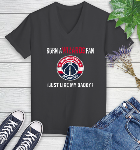 NBA Washington Wizards Loyal Fan Just Like My Daddy Basketball Shirt Women's V-Neck T-Shirt 6