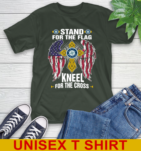 MLB Baseball Seattle Mariners Stand For Flag Kneel For The Cross Shirt T-Shirt 6