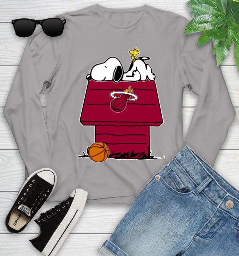 Miami Heat NBA Basketball Snoopy Woodstock The Peanuts Movie Youth Long Sleeve 5