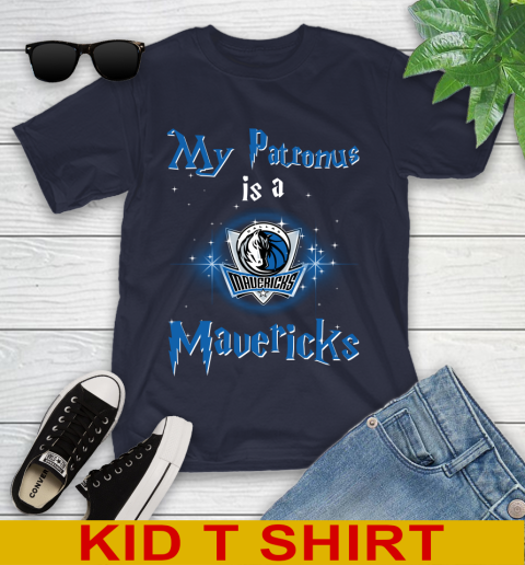 NBA Basketball Harry Potter My Patronus Is A Dallas Mavericks Youth T-Shirt 2