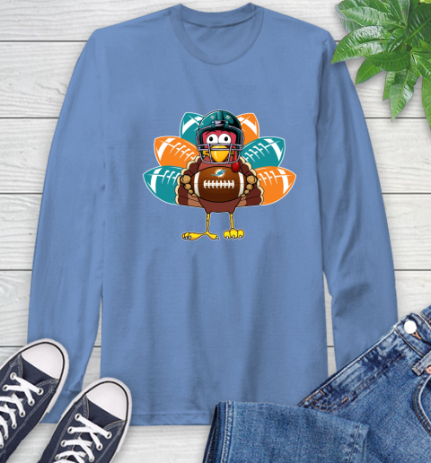 Miami Dolphins Turkey Thanksgiving Day Long Sleeve T-Shirt 11
