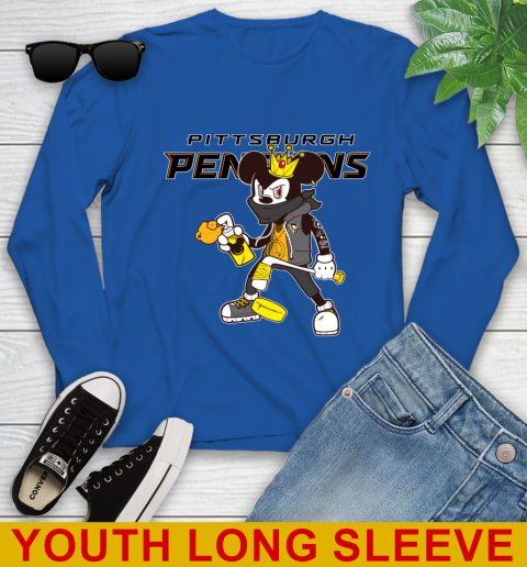 Pittsburgh Penguins NHL Hockey Mickey Peace Sign Sports Youth Long Sleeve 10
