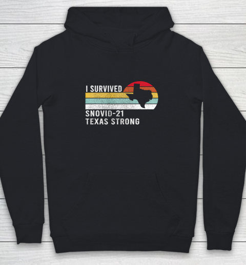 I Survived Snovid 21 Texas Strong Vintage Retro Design Youth Hoodie