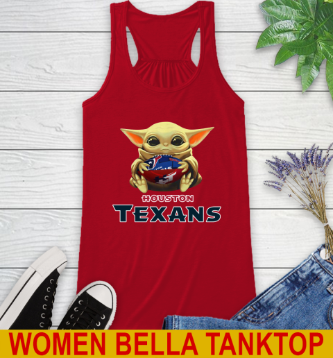 NFL Football Houston Texans Baby Yoda Star Wars Shirt Racerback Tank - Image 7