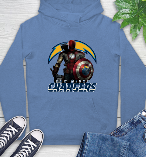 NFL Captain America Thor Spider Man Hawkeye Avengers Endgame Football San Diego Chargers Hoodie 11