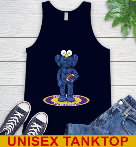 NFL Football Minnesota Vikings Kaws Bff Blue Figure Shirt Tank Top 3